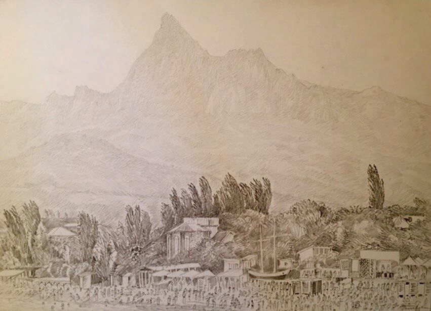 Геннадій Польовий Краєвид Криму, 1980 Папір, олівець